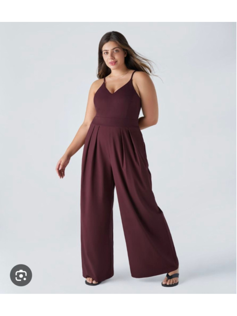 Women's Halara Burgundy V-Neck Jumpsuit with Pockets Size L